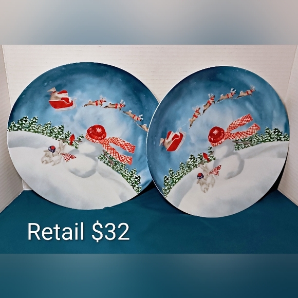 😲 Festive Santa and Reindeer Plates - Picture 2 of 10